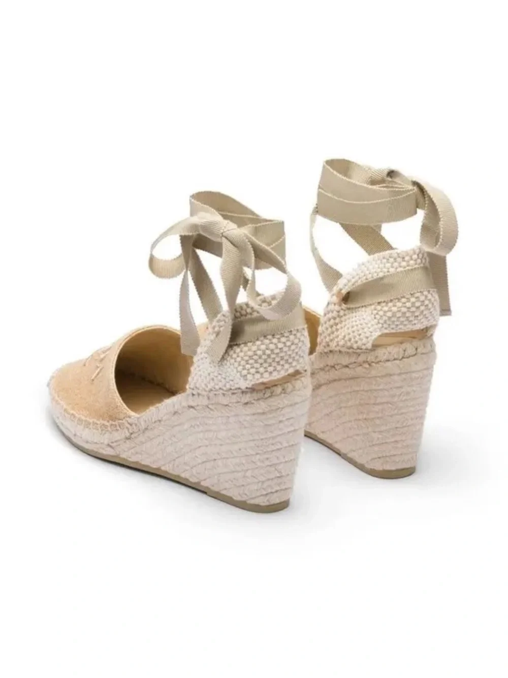 Prada Canvas Espadrille Wedge Tie-Ankle Shoes $850 36